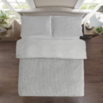 Ribbed Duvet Set Teddy Fleece Sherpa Extra Warm Bed sets Thermal Extra Fluffy Corduroy Duvet Cover with Pillowcases All UK Sizes