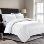 Affordable Satin Stripe Microfiber Duvet Cover Set - Special for Winter Seasons - 3-Piece Set for Single, Double, King and Super King Sizes Bedding Set