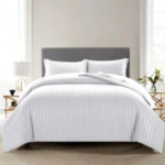Affordable Satin Stripe Microfiber Duvet Cover Set - Special for Winter Seasons - 3-Piece Set for Single, Double, King and Super King Sizes Bedding Set
