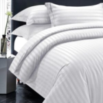 Affordable Satin Stripe Microfiber Duvet Cover Set - Special for Winter Seasons - 3-Piece Set for Single, Double, King and Super King Sizes Bedding Set
