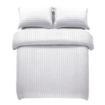 Affordable Satin Stripe Microfiber Duvet Cover Set - Special for Winter Seasons - 3-Piece Set for Single, Double, King and Super King Sizes Bedding Set