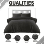 Ultra-Soft Microfiber Satin Stripe Duvet Cover Set with Pillow case - Hotel Quality Bedding in Different Sizes - Single, Double, King, Super King UK Size