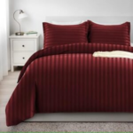 Ultra-Soft Microfiber Satin Stripe Duvet Cover Set with Pillow case - Hotel Quality Bedding in Different Sizes - Single, Double, King, Super King UK Size