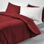 Ultra-Soft Microfiber Satin Stripe Duvet Cover Set with Pillow case - Hotel Quality Bedding in Different Sizes - Single, Double, King, Super King UK Size