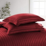 Ultra-Soft Microfiber Satin Stripe Duvet Cover Set with Pillow case - Hotel Quality Bedding in Different Sizes - Single, Double, King, Super King UK Size