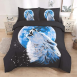 Stunning 3D Print Animal Duvet Cover Set Wolf Moonlight Available in Single, Double, and King Sizes complete Bedding Set
