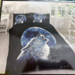 Stunning 3D Print Animal Duvet Cover Set Wolf Moonlight Available in Single, Double, and King Sizes complete Bedding Set