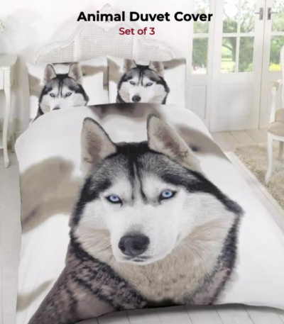 3D Print Hotel Style Animal Printed Duvet Cover Set White Wolf - Breathable Soft and Durable - Available in Single, Double, and King Sizes- Bedding Accessories
