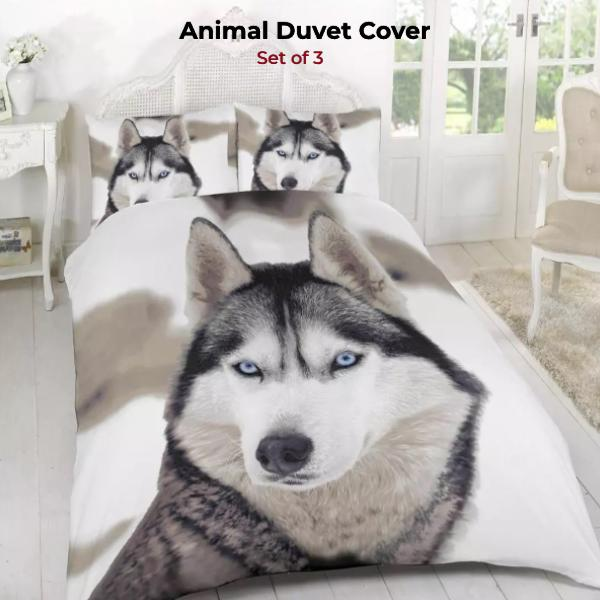 3D Print Hotel Style Animal Printed Duvet Cover Set White Wolf - Breathable Soft and Durable - Available in Single, Double, and King Sizes- Bedding Accessories