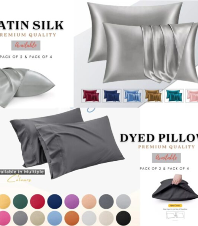 Luxurious Bedding Set Satin Silk & Microfiber Pillowcases – 2&4 Pack for Hair & Skin | Soft & Silky with Envelope Closure Bedding Accessory-Trends and bend