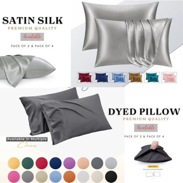 Luxurious Bedding Set Satin Silk & Microfiber Pillowcases – 2&4 Pack for Hair & Skin | Soft & Silky with Envelope Closure Bedding Accessory-Trends and bend