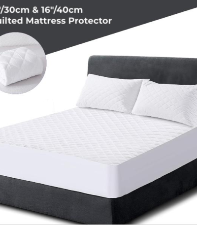 Luxurious Quilted Mattress Protectors in 12''/30cm & 16''/40cm Depth - Super Soft Fitted Style White - Mattress Single 4ft Double King Super King All UK Sizes-Trends and bend