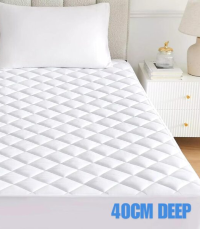 HOTEL QUALITY EXTRA DEEP 40CM QUILTED MATTRESS PROTECTOR FITTED BED COVER ALL UK SIZES SINGLE SMALL DOUBLE DOUBLE KING SUPER KING-Trends and bend