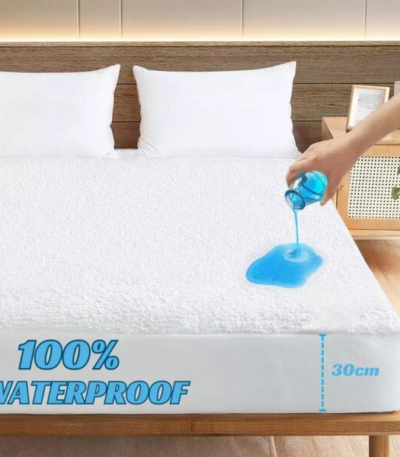 Super Soft Terry Towel Mattress Protector Waterproof Fitted Bed Cover Terry Cotton with Waterproof, Soft, Easy to Wash, Bed Shield in All UK Sizes-Trends and bend