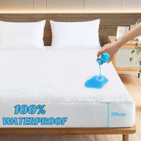 Super Soft Terry Towel Mattress Protector Waterproof Fitted Bed Cover Terry Cotton with Waterproof, Soft, Easy to Wash, Bed Shield in All UK Sizes-Trends and bend