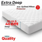 Extra Deep Quilted Mattress Protector 30 & 40CM Single Double King Super-King 4ft Size Full Fitted UK Matress Topper Covers Room Decor-Trends and bend
