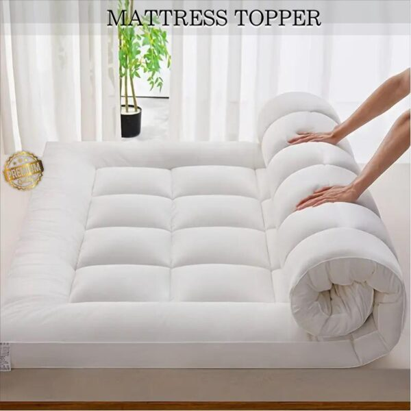 Microfiber Mattress Topper 10cm Deep Luxury Soft Hotel Quality Matress Topper with Elastic Straps - Bunk Single 4Ft Double King Super King Sizes-Trends and bend