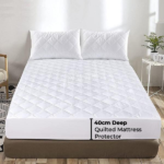 Hotel Quality Extra Deep 40cm Quilted Mattress Protector with Elastic Skirt Microfiber Fitted Bed Cover, Bedding Shield, Mattress Topper- All UK Standard Sizes-Trends and bend