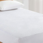 Luxury Waterproof Terry Mattress Protector in White, Matress Topper Single Size, Non-Noisy & Breathable, Single, 4FT/Small Double, Double, King, Super King Sizes-Trends and bend