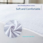 Luxury Waterproof Terry Mattress Protector in White, Matress Topper Single Size, Non-Noisy & Breathable, Single, 4FT/Small Double, Double, King, Super King Sizes-Trends and bend