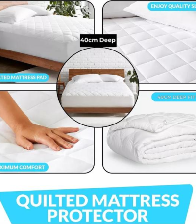 New 40cm Quilted Mattress Protectors - Super Soft & Cozy-Trends and bend